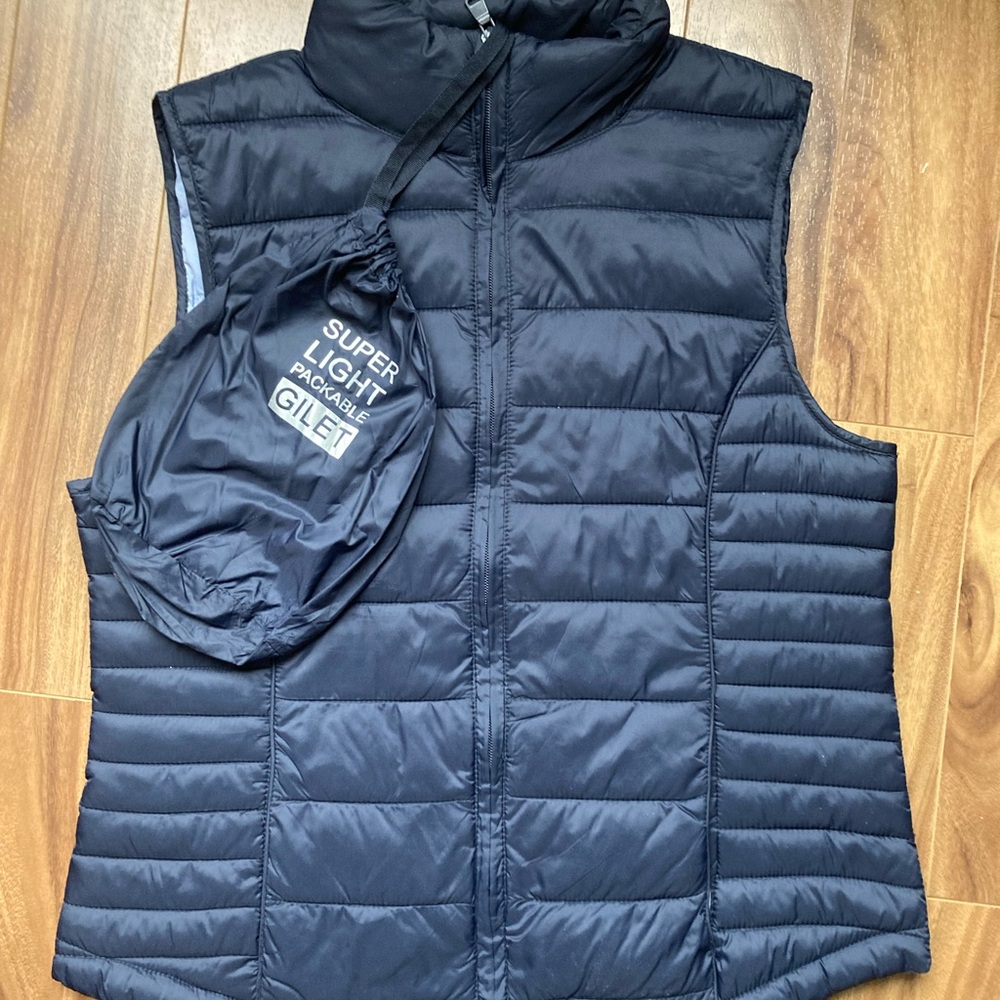 Primark Gilet Super Light Packable Vest Medium Navy Pack Sack